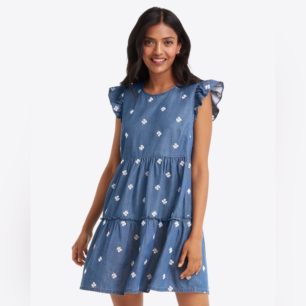 Draper James Crystal Dress in Embroidered Chambray NWT size small